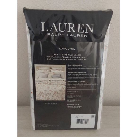 Ralph Lauren CAROLYNE VINE White Queen Sheet Set w/2-Pack Standard Pillowcases - Picture 11 of 13